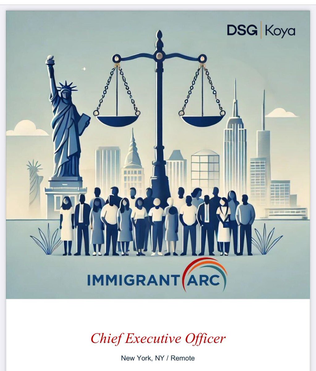⚠️ New Job Posting Alert! ⚠️ 

I-ARC is looking for a Chief Executive Officer will serve as the strategic and operational leader of I-ARC and will guide the organization through its next phase of growth and impact. 

For more information, click here: immigrantarc.org/join-our-team