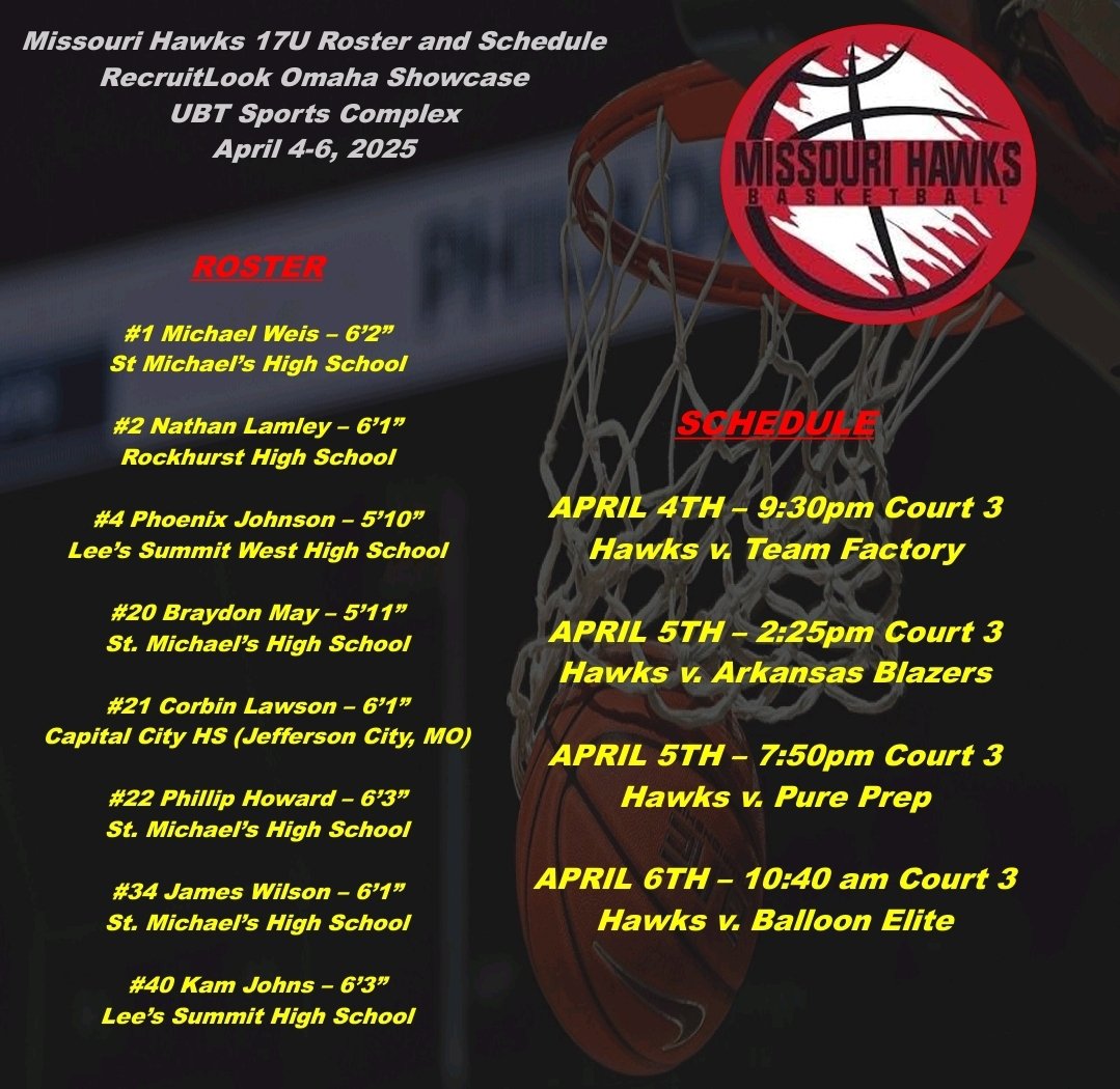 17U roster and schedule for <a href="/RL_Hoops/">RecruitLook Hoops</a> Omaha Showcase