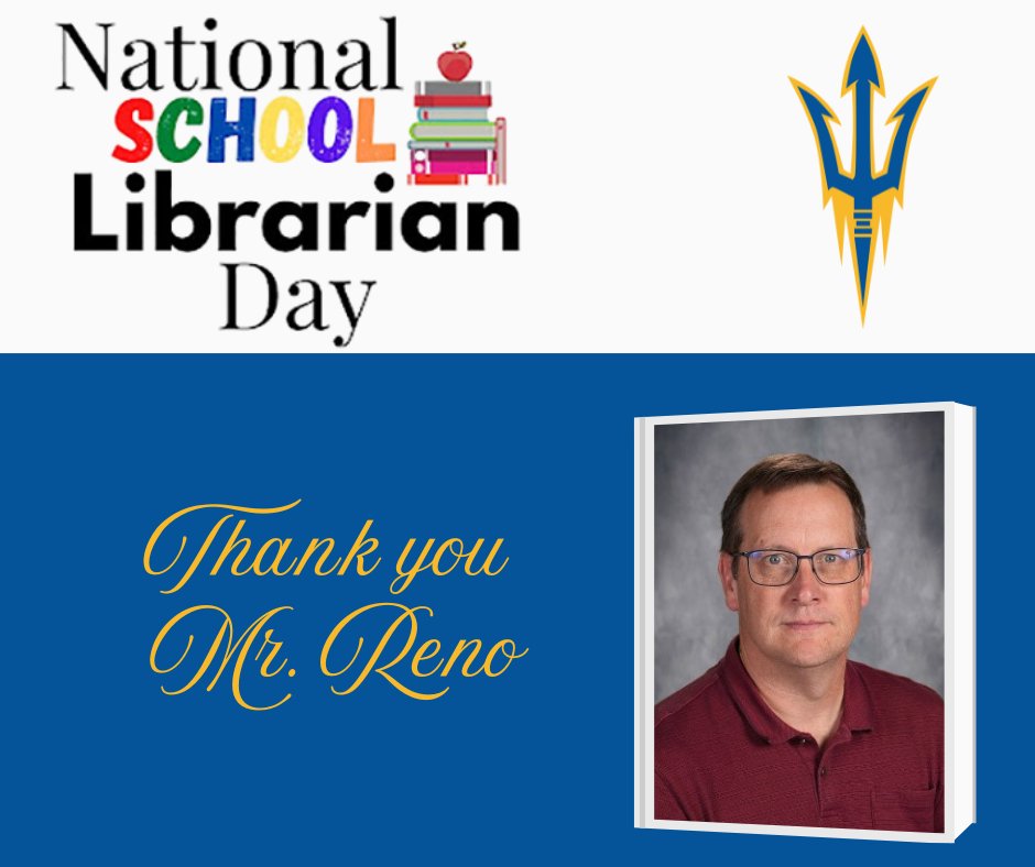 Happy National School Librarian Day to Mr. Reno! Thank you for everything you do!