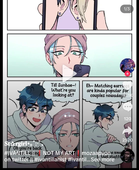 someone reposted my comic on tiktok without permission sigh... I don't have tiktok so I can't tell them to take it down 