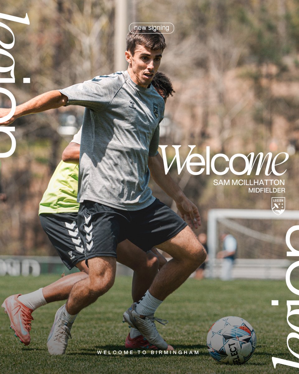Welcome to Birmingham, Sam! 

Birmingham Legion FC has announced that it has reached an agreement to sign Sam McIllhatton for the 2025 season.

📰 bit.ly/4lz1VtB