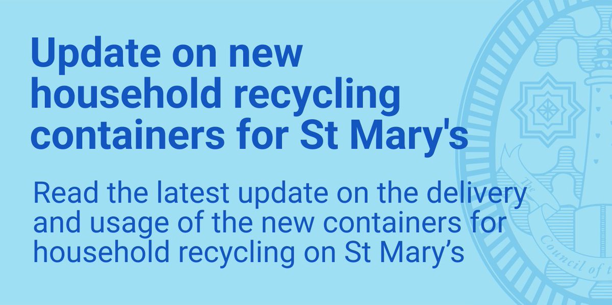 By the close of waste operations today (4pm, Friday 4 April 2025), all households on St Mary's should have received their new recycling containers and leaflets explaining the new recycling service. Read the full update at the following link: scilly.gov.uk/news/update-ne…