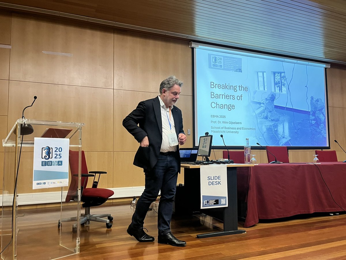 EBMA (@ebmaorg) on Twitter photo Wim Gijselaers (<a href="/umsbe/">School of Business and Economics @UM</a>) preparing himself to give today's keynote lecture at EBMA2025, entitled “Breaking the barriers of change.” Wim Gijselaers (<a href="/umsbe/">School of Business and Economics @UM</a>) preparing himself to give today's keynote lecture at EBMA2025, entitled “Breaking the barriers of change.”