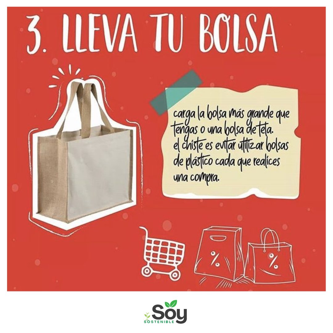 Llevar tus propias bolsas reciclables al supermercado es un pequeño gesto con un gran impacto para el planeta. ¡Únete a nosotros y haz la diferencia! #SoySostenible #BolsasReciclables #SinPlástico
