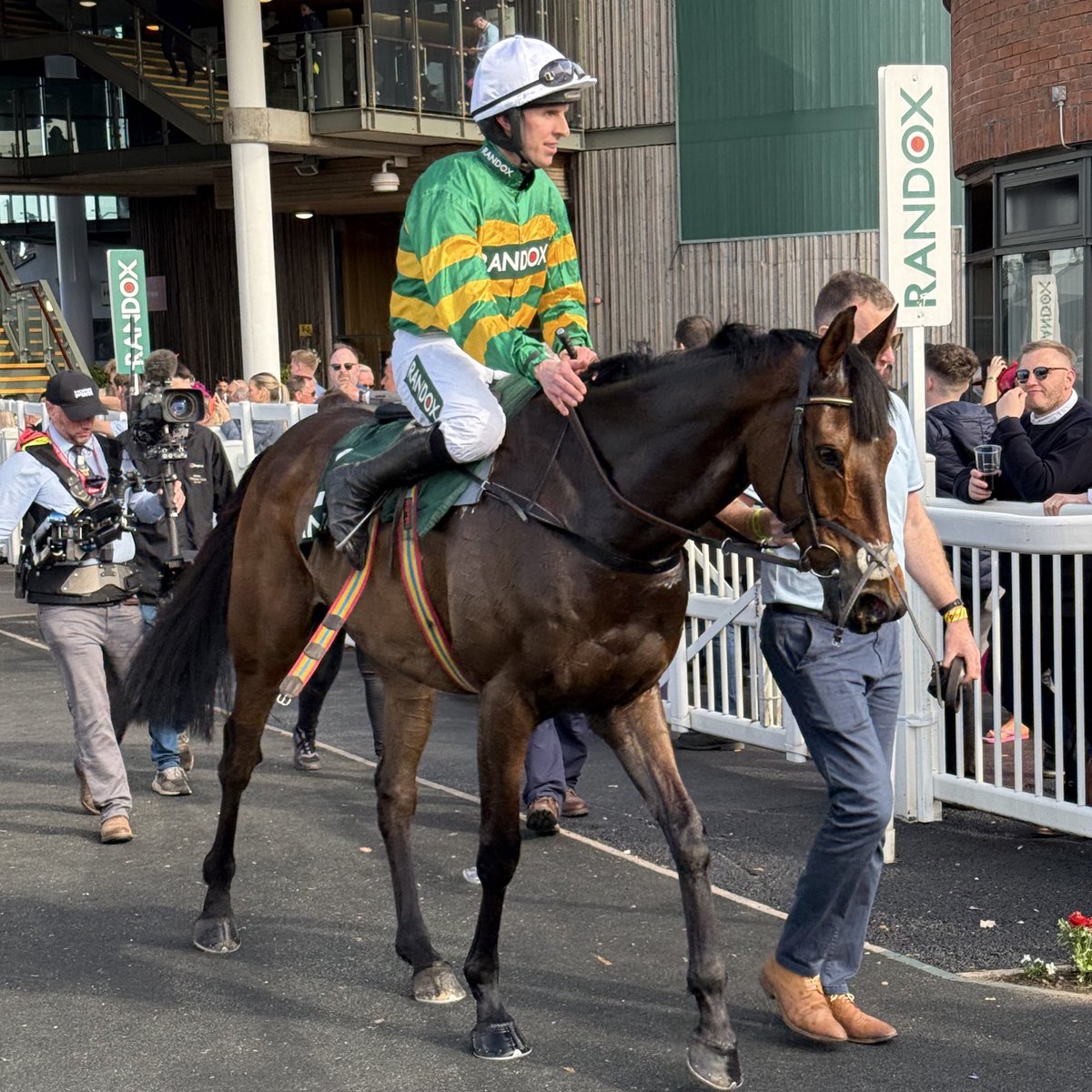 GENTLEMAN DE MEE wins the Topham Handicap Chase in the dying strides 🏆