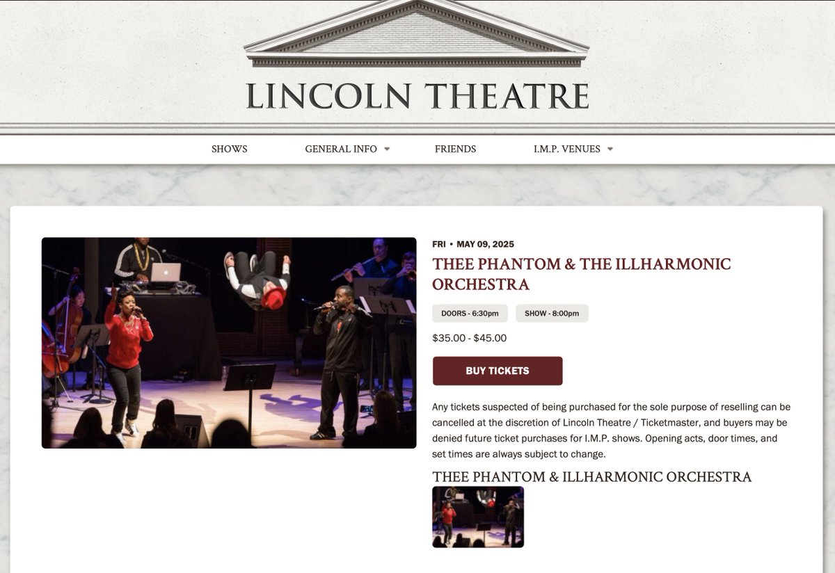 Thee Phantom (@theephantom5000) on Twitter photo #HipHopOrchestra returning to DC on May 9th! 
Ticket Link: thelincolndc.com/e/thee-phantom… #HipHopOrchestra returning to DC on May 9th! 
Ticket Link: thelincolndc.com/e/thee-phantom…