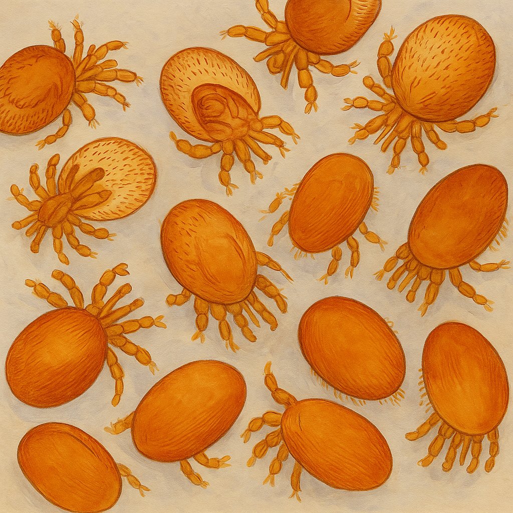 apimondia's tweet image. Did you know that Tropilaelaps mites are an emerging threat to honey bee colonies?  

These tiny parasites reproduce rapidly and can cause severe damage to bee broods, leading to colony collapse.