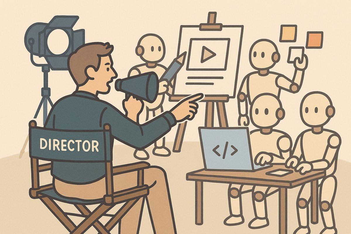 agmuntean's tweet image. Agentic AI isn't replacing humans—it's elevating our roles. Designers and devs become directors, AI executes. #AgenticDev #AIcollaboration 🎬