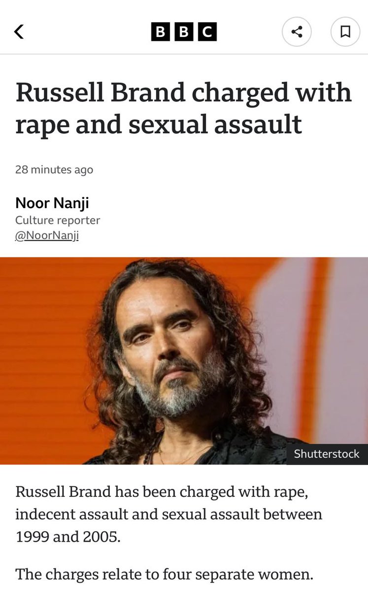 Every single allegation against Russell Brand concerns events that took place twenty years ago or more. None of them existed while he was a famous actor or comedian. All of them emerged once he became a highly visible dissident on politics and Covid.

Brand has been forthright