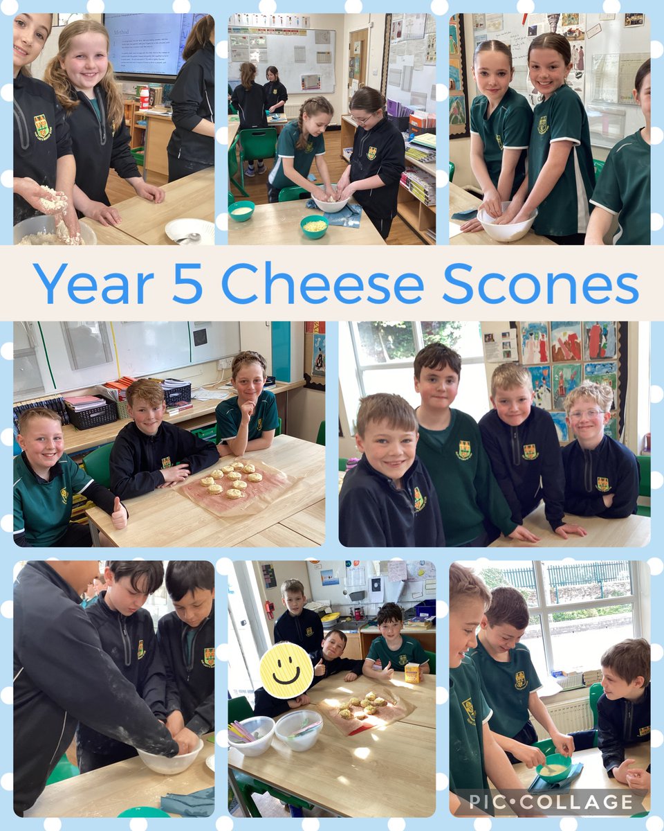 Year 5 took the recipes they'd studied and planned as part of their DT project and made cheese scones together today!