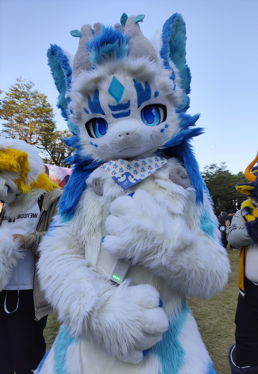 抱住毛五的尾巴～
#fursuit