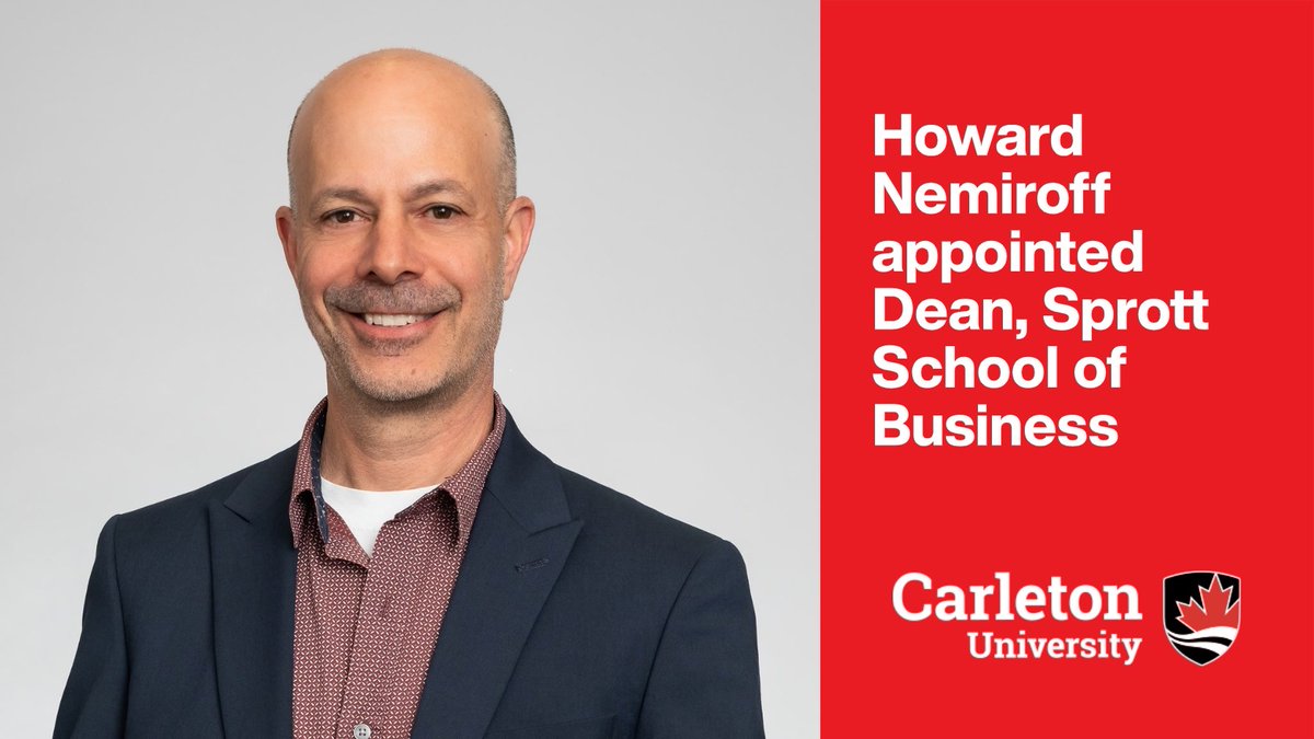 L. Pauline Rankin (@cu_provost) on Twitter photo Along with <a href="/Carleton_U/">Carleton University</a> President Wisdom Tettey, Iām pleased to announce that Dr. Howard Nemiroff has been appointed Dean of <a href="/SprottSchool/">Sprott School of Business at Carleton University</a>, effective July 1, 2025.
carleton.ca/provost/2025/0⦠Along with <a href="/Carleton_U/">Carleton University</a> President Wisdom Tettey, Iām pleased to announce that Dr. Howard Nemiroff has been appointed Dean of <a href="/SprottSchool/">Sprott School of Business at Carleton University</a>, effective July 1, 2025.
carleton.ca/provost/2025/0ā¦