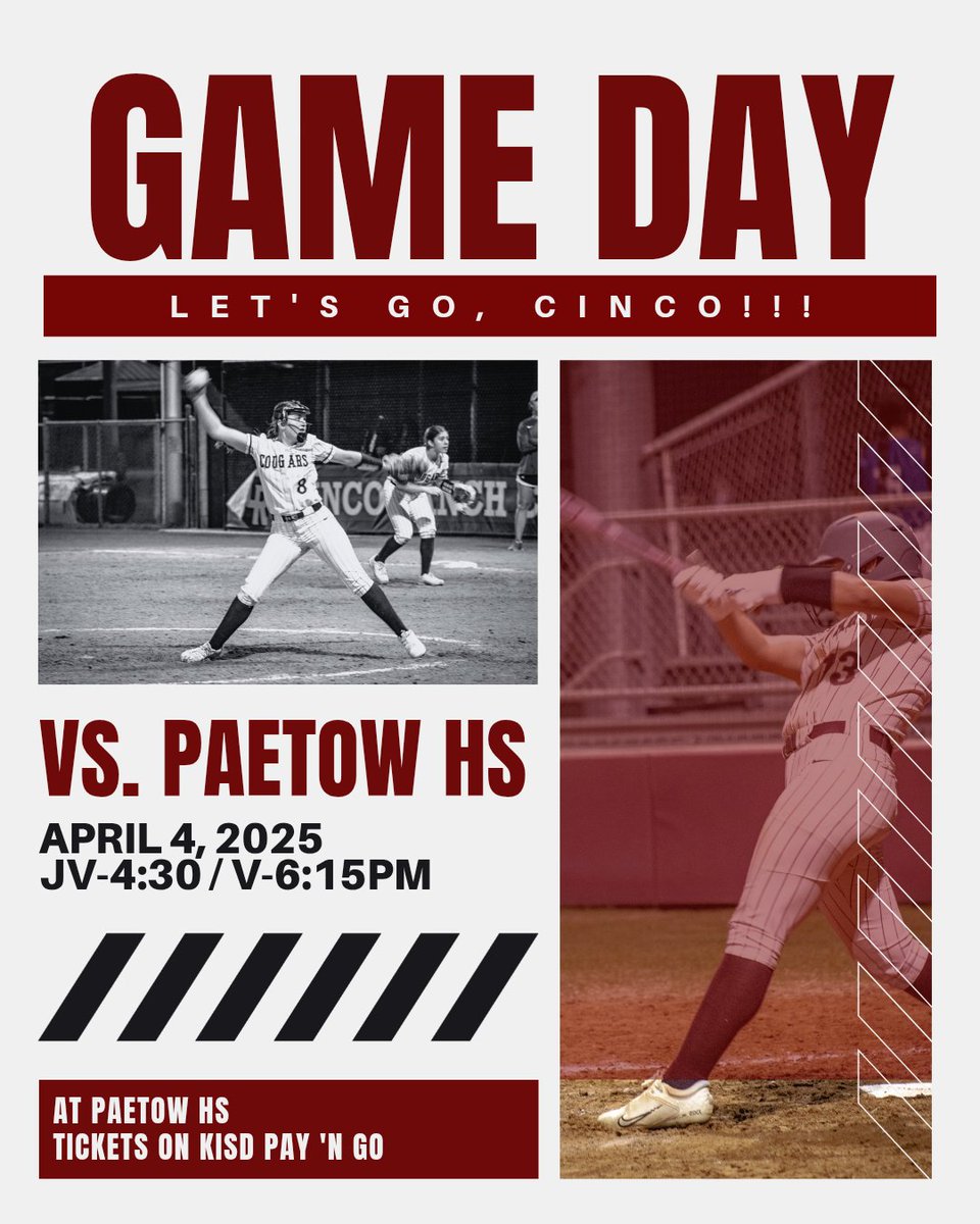 Friday night game at Paetow. Go get the W, Cinco!!! 💪🥎