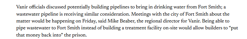 The_Shumater's tweet photo. Because site for Gov. Sanders' new mega-prison in Franklin Co. lacks sewer &amp; water access, officials are considering a plan to build pipelines to Ft. Smith for both. So wouldn't it make more sense to just build the prison in Ft. Smith??🤔
#arleg #arpx
https://t.co/lo3V0wPRHj https://t.co/iNcp5wXx2f