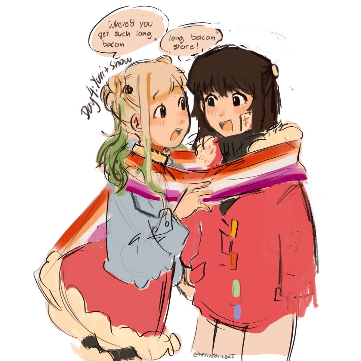 Day 4: Yuri + Snow ☃️ #Hananeneweek25 #tbhk #jshk #hananene