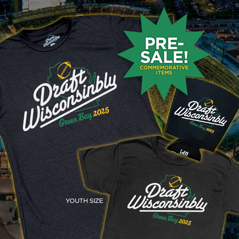 There's a pretty good chance you won't be selected when the NFL Draft comes to Green Bay later this month. But you'll feel like a blue chip prospect with our new commemorative Draft Wisconsinbly swag. Pre-order yours today! DrinkWi.co/greengold