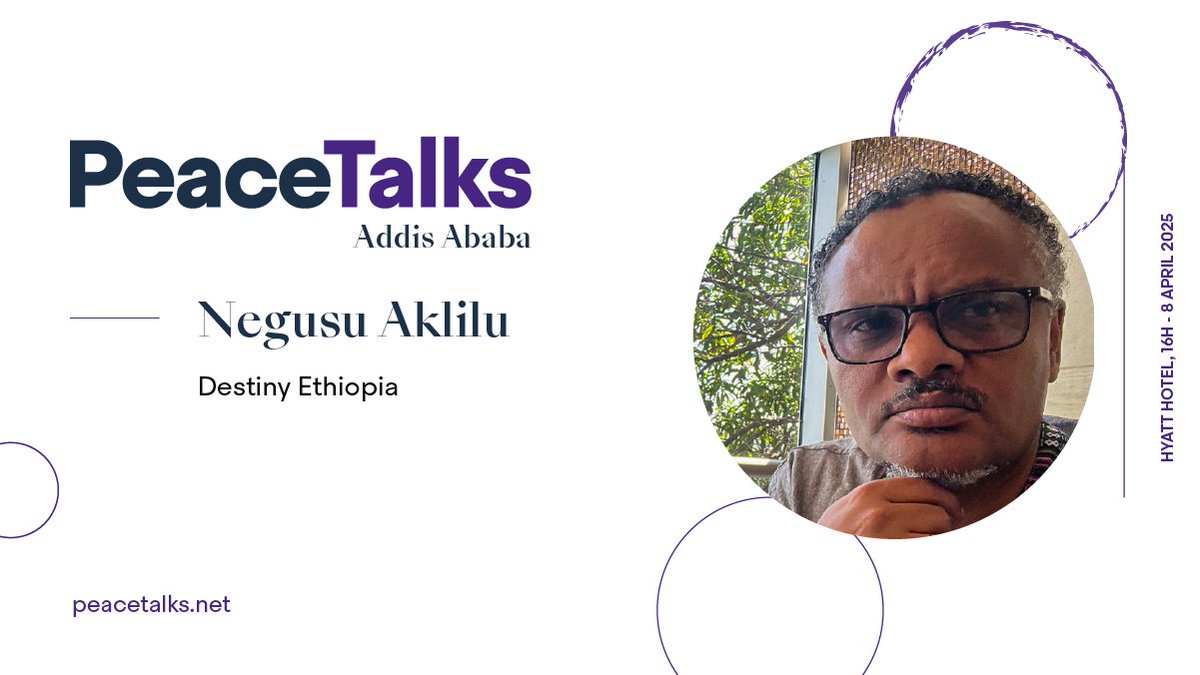PeaceTalksTweet's tweet image. Dr. @NegusuA is an environmental policy expert, climate adaptation practitioner, turned to peacebuilding practitioner and dialogue facilitator. At the #AddisPeaceTalks, Dr. Negusu, will share his personal story.
Register to watch livestream ➡️ bit.ly/4lfqTOq