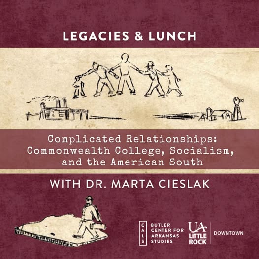 This month's @calibrarysystem Legacies and Lunch speaker was director, Dr. Marta Cieslak.
If you missed the talk, you can find it on #CALS's youtube, linked here: youtube.com/live/TQbOB4AXE…

To schedule a visit to the mural "The Struggle in the South," email downtown@ualr.edu.