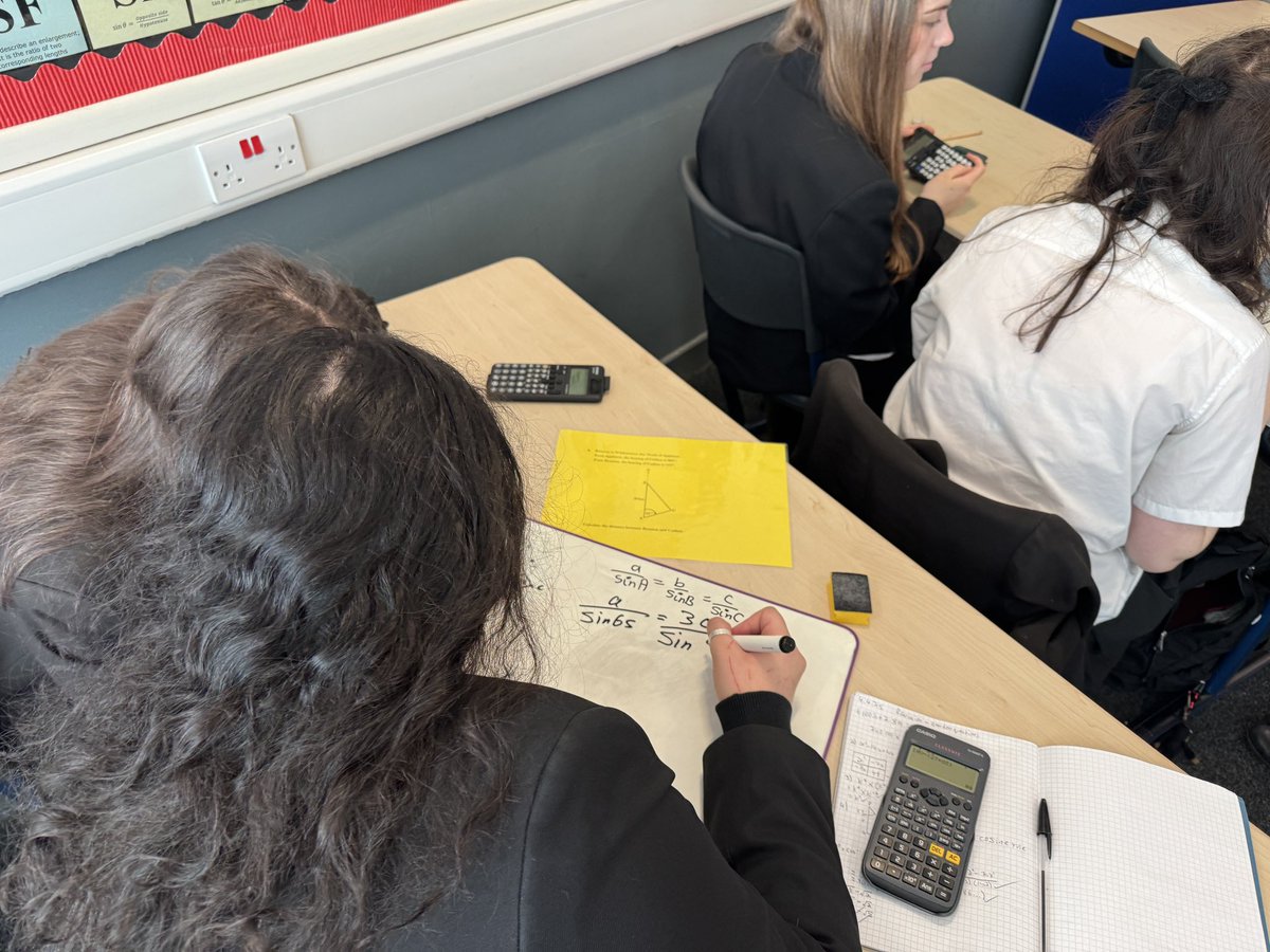 S4 collaborated on their revision in <a href="/missdicksonmath/">Miss Dickson</a>’s class today, shuttling the whiteboards between each other to add the next line of working to the solution. There were fantastic discussions between the pairs, supporting and correcting each other’s work as they went along.