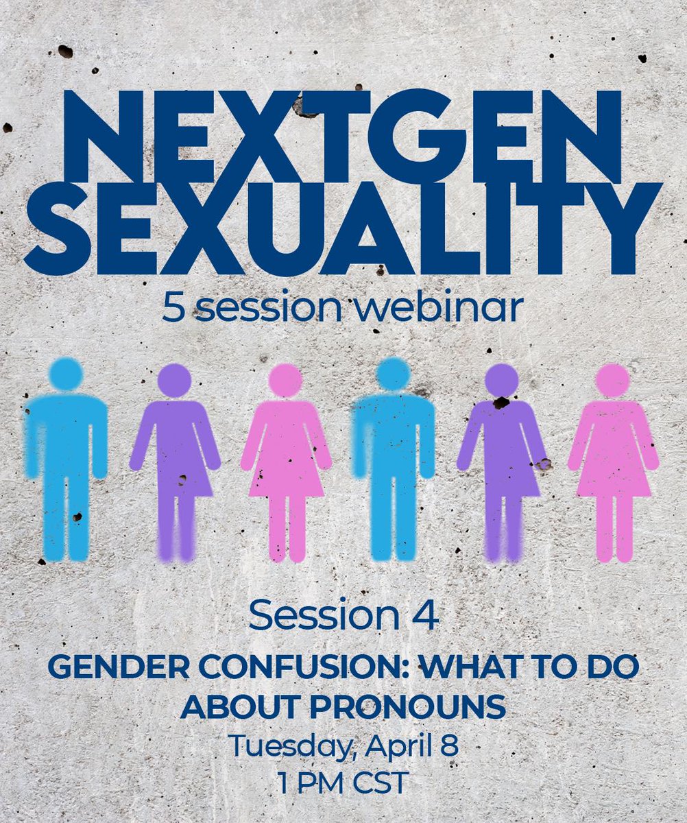 AG Youth Ministries: "Session 4 is Tuesday, April 8! Join us as we talk about how to handle gender confusion/pronouns in your student ministries!" Register today: 

us02web.zoom.us/webinar/regist…