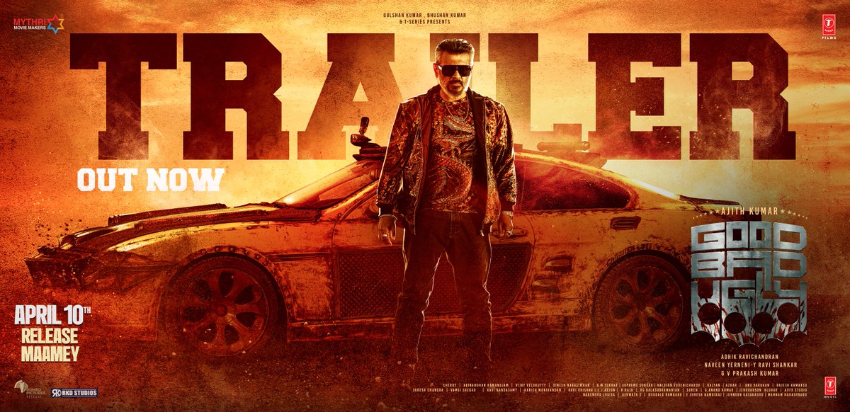 Suresh Chandra (@sureshchandraa) on Twitter photo Maamey!
THE MASS CELEBRATION is here 🤩
#GoodBadUglyTrailer out now ❤🔥
▶️ youtu.be/c9zWcnNR2q0
#GoodBadUgly Grand release worldwide on April 10th, 2025 with VERA LEVEL ENTERTAINMENT 💥💥
#AjithKumar <a href="/trishtrashers/">Trish</a> <a href="/MythriOfficial/">Mythri Movie Makers</a> <a href="/Adhikravi/">Adhik Ravichandran</a> <a href="/gvprakash/">G.V.Prakash Kumar</a> <a href="/AbinandhanR/">Abinandhan Ramanujam</a> Maamey!
THE MASS CELEBRATION is here 🤩
#GoodBadUglyTrailer out now ❤🔥
▶️ youtu.be/c9zWcnNR2q0
#GoodBadUgly Grand release worldwide on April 10th, 2025 with VERA LEVEL ENTERTAINMENT 💥💥
#AjithKumar <a href="/trishtrashers/">Trish</a> <a href="/MythriOfficial/">Mythri Movie Makers</a> <a href="/Adhikravi/">Adhik Ravichandran</a> <a href="/gvprakash/">G.V.Prakash Kumar</a> <a href="/AbinandhanR/">Abinandhan Ramanujam</a>