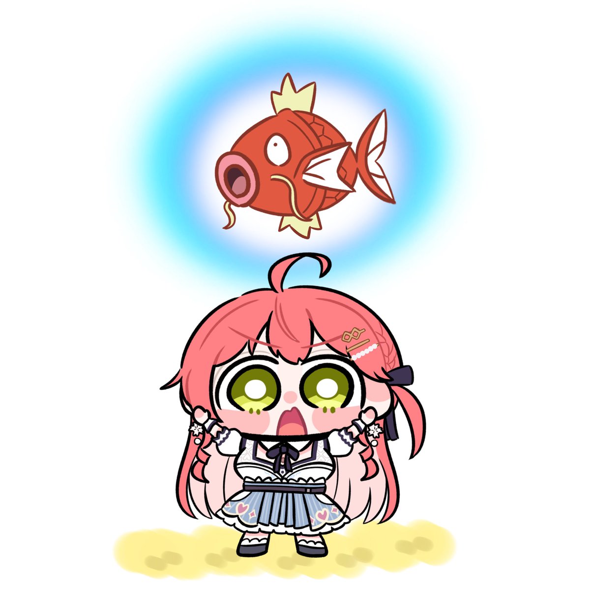 さくらみこ 「タァ-!!!!!!#みこちと金コイ伝説 #miko_Art 」|瀬戸のに@お仕事募集