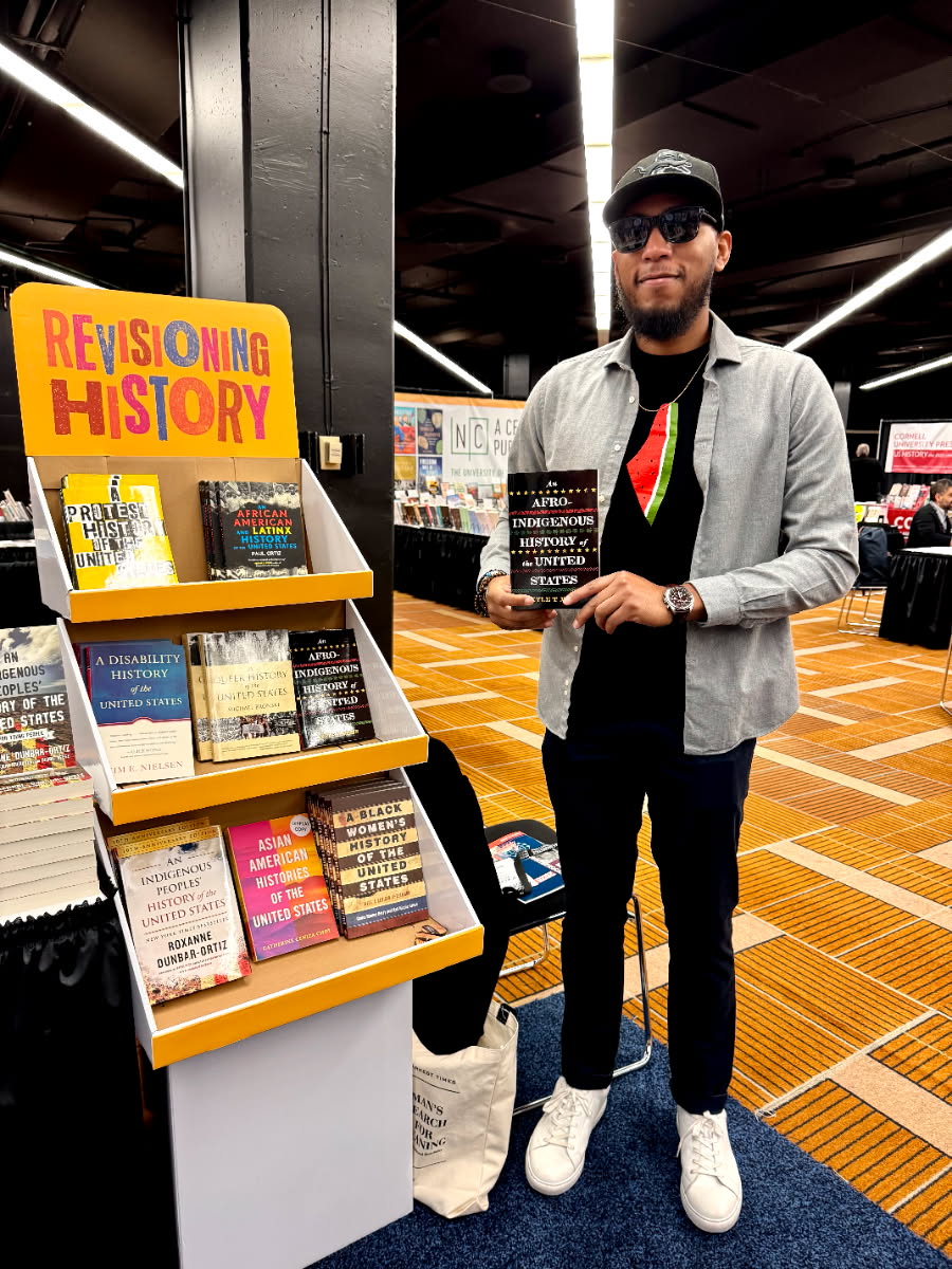 Gayatri Patnaik (@gpatnaik1) on Twitter photo <a href="/BeaconPressBks/">Beacon Press</a> author <a href="/mays_kyle/">Kyle T. Mays, Ph.D.</a> stopped by to see us at <a href="/The_OAH/">Organization of American Historians</a> conference today. Come pick up a copy of his AFRO-INDIGENOUS HISTORY OF THE US at booth 504! <a href="/BeaconPressBks/">Beacon Press</a> author <a href="/mays_kyle/">Kyle T. Mays, Ph.D.</a> stopped by to see us at <a href="/The_OAH/">Organization of American Historians</a> conference today. Come pick up a copy of his AFRO-INDIGENOUS HISTORY OF THE US at booth 504!