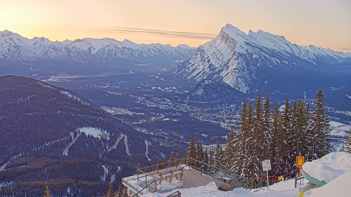 Views for days! The webcam view today from <a href="/MtNorquay/">Mount Norquay</a> See more webcams and snow reports at onthesnow.com, or on our app.