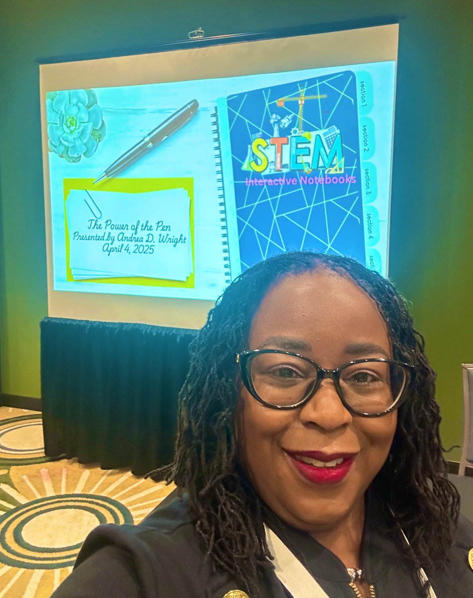 wrightway99's tweet image. It’s presentation and awards day for @DeKalbSchools 👨🏻🏫👩🏽🏫 @iteea #iteea2025. Kudos to @dcsdctae teacher Ms. Porter for completing the 21st Century Leadership Academy. I facilitated a presentation on #interactivenotebooks. More to come!
@DCSDSTEM 
#stemlife