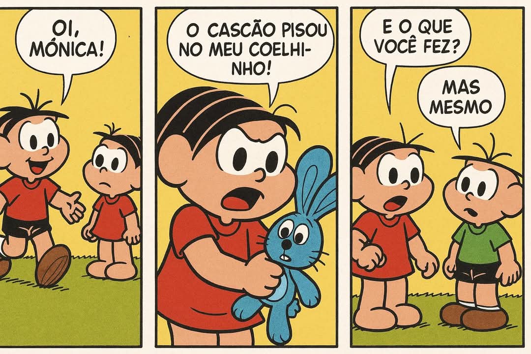 thewasabi666's tweet photo. Pedi pro chat gpt criar uma tirinha da turma da Mônica https://t.co/Elv4l8Kf9A
