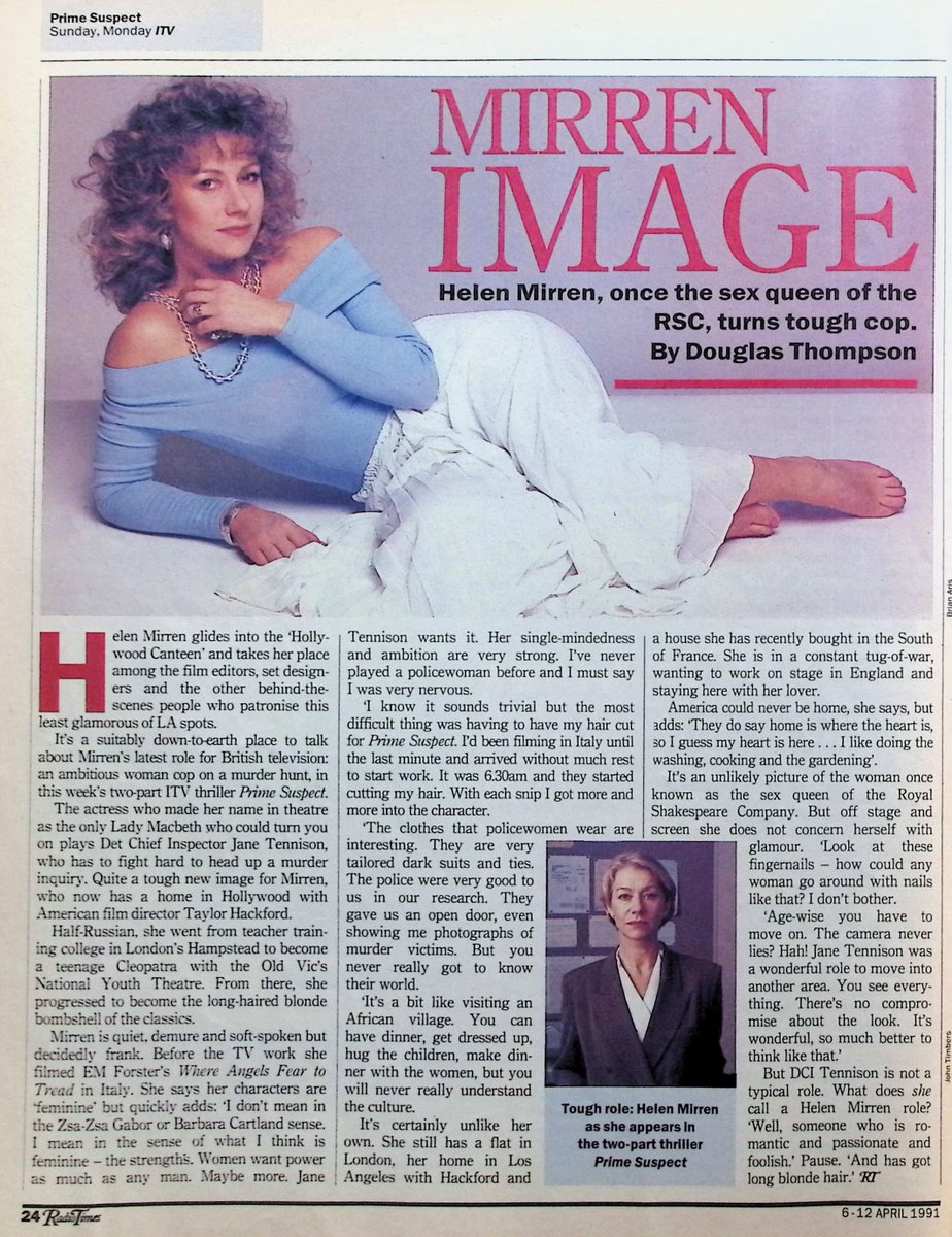 TvDidYouSee's tweet image. #OnThisDay 7 April 1991 📺TV Listings
#Helen Mirren stars in the first PRIME SUSPECT at 9:00 on ITV. 
The very first THE DARLING BUDS OF MAY with #DavidJason is before that at 7:45 and the last ever BRUSH STROKES is on BBC1 at 7:15.
Screen Two: AIMÉE, starring #JulietStevenson.