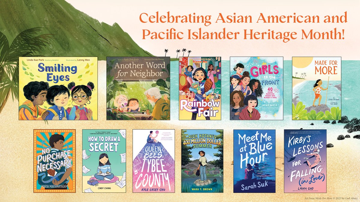 Next month is Asian American and Pacific Islander Heritage Month! ☀️

Looking to add some books to your collection by and about Asian Americans, Native Hawaiians, and Pacific Islander Americans? Click here for 35 books to help celebrate AAPI stories: bit.ly/4iZNr3R