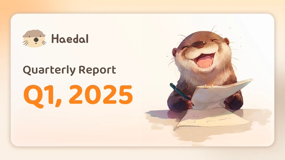 Ready to ride the next wave on $SUI?

If you're bullish on DeFi, liquid staking, and on-chain yield, it's time to meet <a href="/HaedalProtocol/">Haedal🦦</a> 

Q1 2025 was MASSIVE. New products, huge milestones, and... their TGE is around the corner

Here's what you need to know!

A thread 🧵

(1/10)