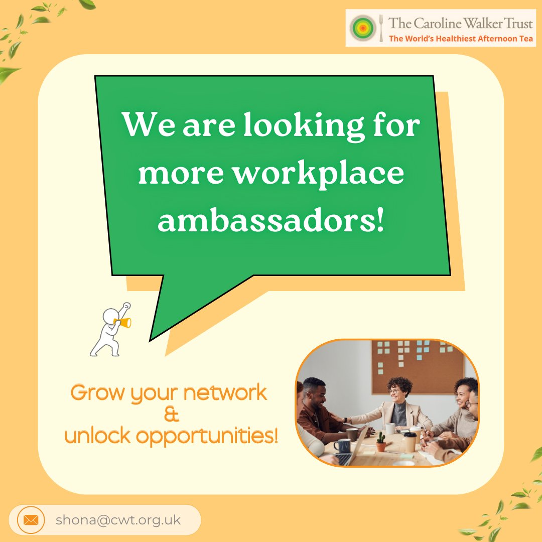 🚨The World’s Healthiest Afternoon Tea is back and we are launching our Ambassador Programme! 🚨
Grow your network and unlock new opportunities! 📈
Send your CV to shona@cwt.org.uk.
#NutritionCareers #AmbassadorOpportunity <a href="/AfN_UK_/">AfN</a>  <a href="/Nutrition_SENSE/">SENSE Nutritionists</a>  <a href="/NutritionSoc/">Nutrition Society</a> <a href="/BDA_Dietitians/">British Dietetic Association</a>