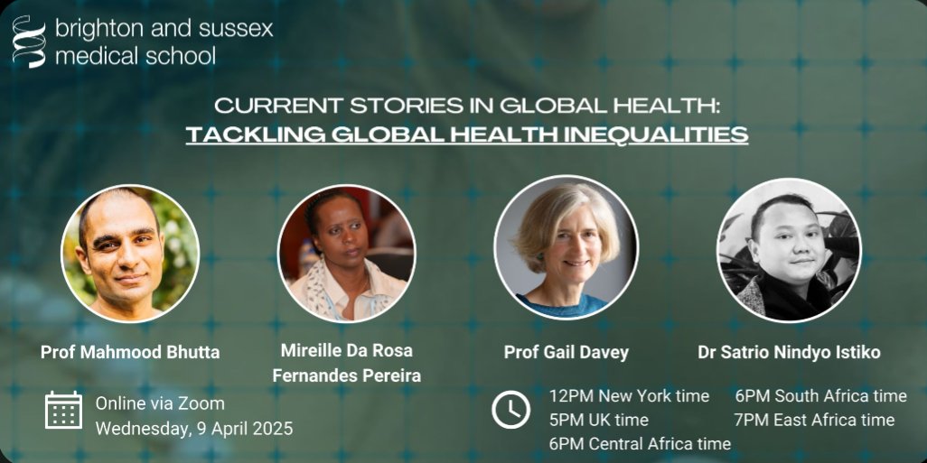 GlobalHealthMSc's tweet image. Excited to add Mireille Pereira as the fourth speaker to the fabulous line up for our upcoming 'Current Stories in Global Health' event.
If you are interested in learning more about tackling global health inequalities, there is still time to register: lnkd.in/d9jwPJ_z