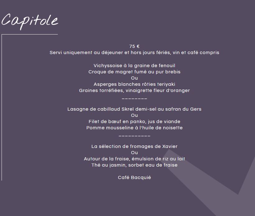 Voici le menu de la semaine.
Bonne semaine !