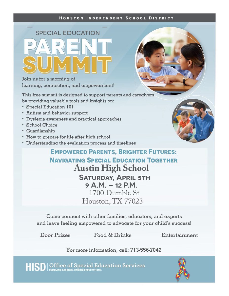 We are excited to host our annual parent summit at Austin HS this Saturday!