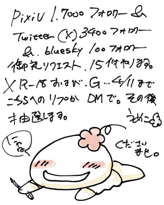 えーとそれでは、しばらく放置してしまいましたが久々のリクエスト企画4/11まで受け付けますので、ちょうだいませ_(┐「ε:)_ 