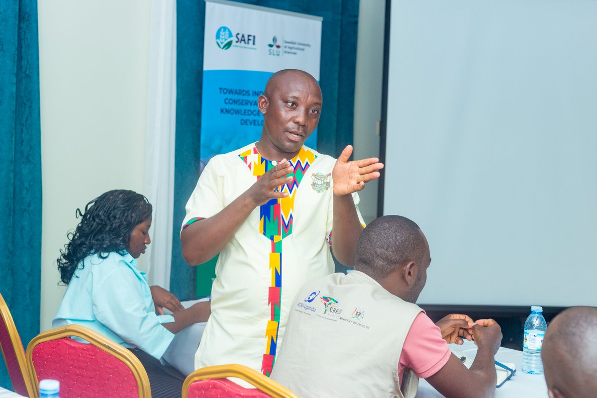 Happening now: Mr. Asanayiri, the Agriculture Officer of Kasese Municipality guides a small group of the participants in the co-creation workshop for the Towards Indigenous Crops Conservation through Knowledge and Capacity Development happening at Bwiranda Hotel, Kasese district.