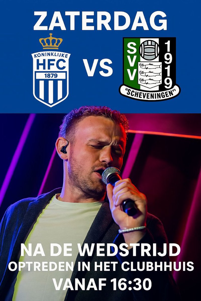 Koninklijke HFC (@koninklijkehfc) on Twitter photo 🔜 Morgen! We trappen om 14.00 uur af tegen <a href="/SchevZAT1/">Scheveningen 1</a> ! Na de wedstrijd wordt Wessel Boer gehuldigd voor het spelen van 200 (!) wedstrijden in het Eerste van HFC! 🔥. Vanaf 16.30 uur in het tijdelijke clubhuis van HFC gaat Mauro Frijters optreden! 🎤
#haarlem #heemstede 🔜 Morgen! We trappen om 14.00 uur af tegen <a href="/SchevZAT1/">Scheveningen 1</a> ! Na de wedstrijd wordt Wessel Boer gehuldigd voor het spelen van 200 (!) wedstrijden in het Eerste van HFC! 🔥. Vanaf 16.30 uur in het tijdelijke clubhuis van HFC gaat Mauro Frijters optreden! 🎤
#haarlem #heemstede