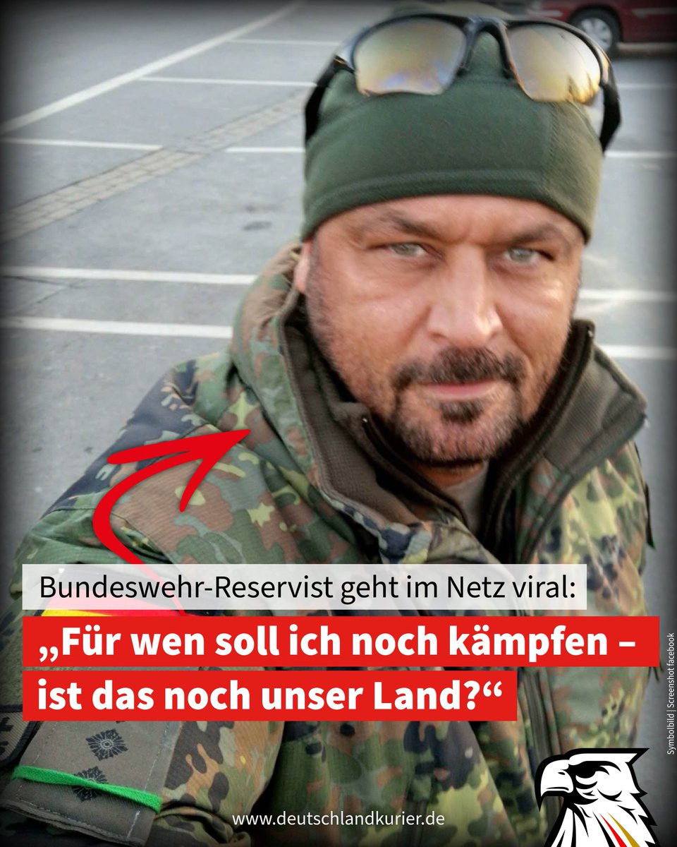 Bundeswehr-Reservist geht im Netz viral: „Für wen soll ich noch kämpfen – ist das noch unser Land?“

Auf Facebook fragt Ex-Soldat Jens Waldinger, ein Bär von einem Mann aus dem rheinischen Frechen: „Für wen soll ich noch kämpfen –ist das noch unser Land?“ Das Posting geht in den