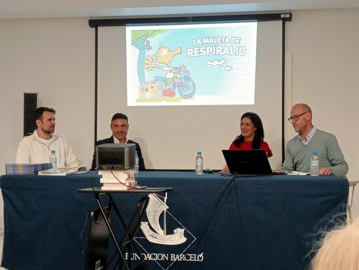 FAPAMallorca's tweet photo. .@CristinaContiOl assisteix a la presentació de "La maleta de Respiralio" eina per promocionar hàbits saludables entre els més petits. 
Gràcies per la convidada 
@Respiralia https://t.co/HtG8RtN74k