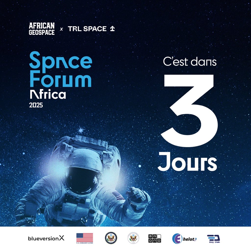 🚀 Plus que 3 jours ! Le compte à rebours est lancé pour le Space Forum Africa 2025. Réservez votre place maintenant pour ne pas manquer cet événement révolutionnaire !​
​
#SpaceForumAfrica #SFA2025 #SpaceInnovation #AfricaInSpace