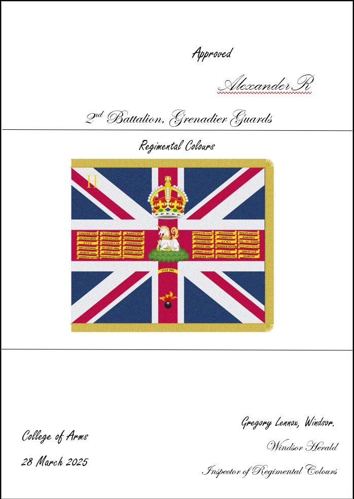 The Artwork of 2nd Battalion, Grenadier Guards Regimental Colours