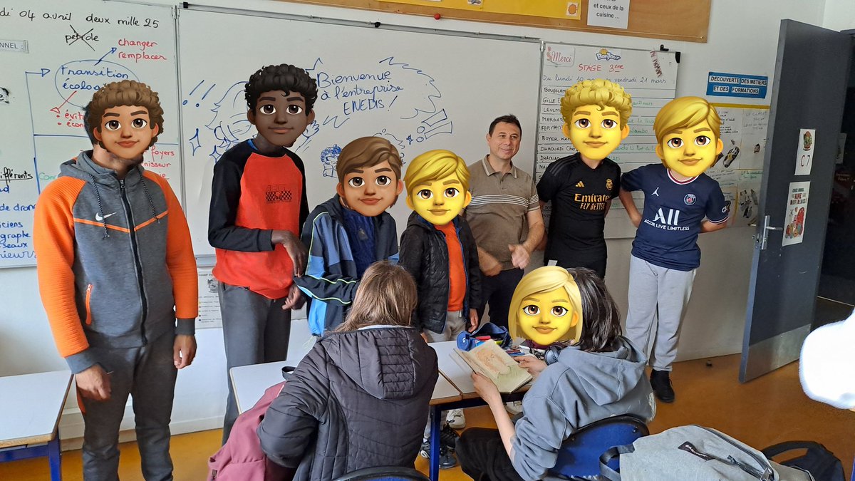 Les 4è1 Segpa de la Graine d'Entreprise en partenariat avec #FACEVar reçoivent Laurent de l'entreprise @enedis_coteazur Quelle est cette entreprise? ses activités..? Passionné par son métier, Laurent échange avec les élèves. Les❓️fusent:stage, apprentissage, salaires, métiers👍🏼