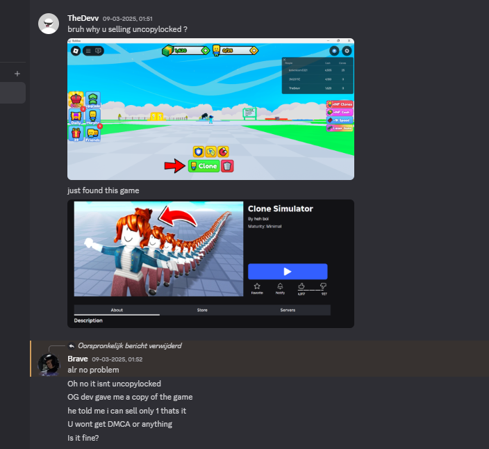 AzireonDev's tweet photo. Scammer alert! He is selling uncopylocked games—avoid him! He has also sold games to other developers for high prices. Stay cautious! He also has multiple accounts.#ROBLOX #RobloxDev #art #modeling #3dmodels #robloxart #RobloxModel #RobloxDevs #ScamAlert https://t.co/LJBLW3CbRi