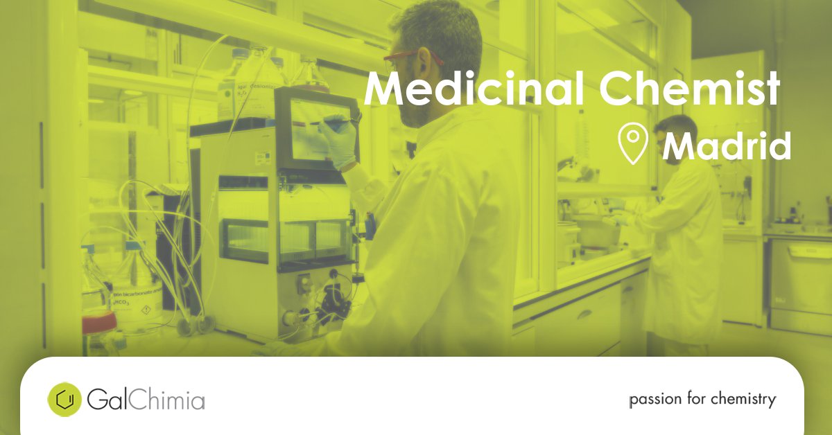 ¡Ampliamos #equipo! En GalChimia buscamos un profesional en #medchem para nuestro centro de #Madrid.

Más información y solicitudes: lnkd.in/dhXCUsVi 
 
#passionforchemistry #passionforpeople #medicinalchemist #hiring #joboffer