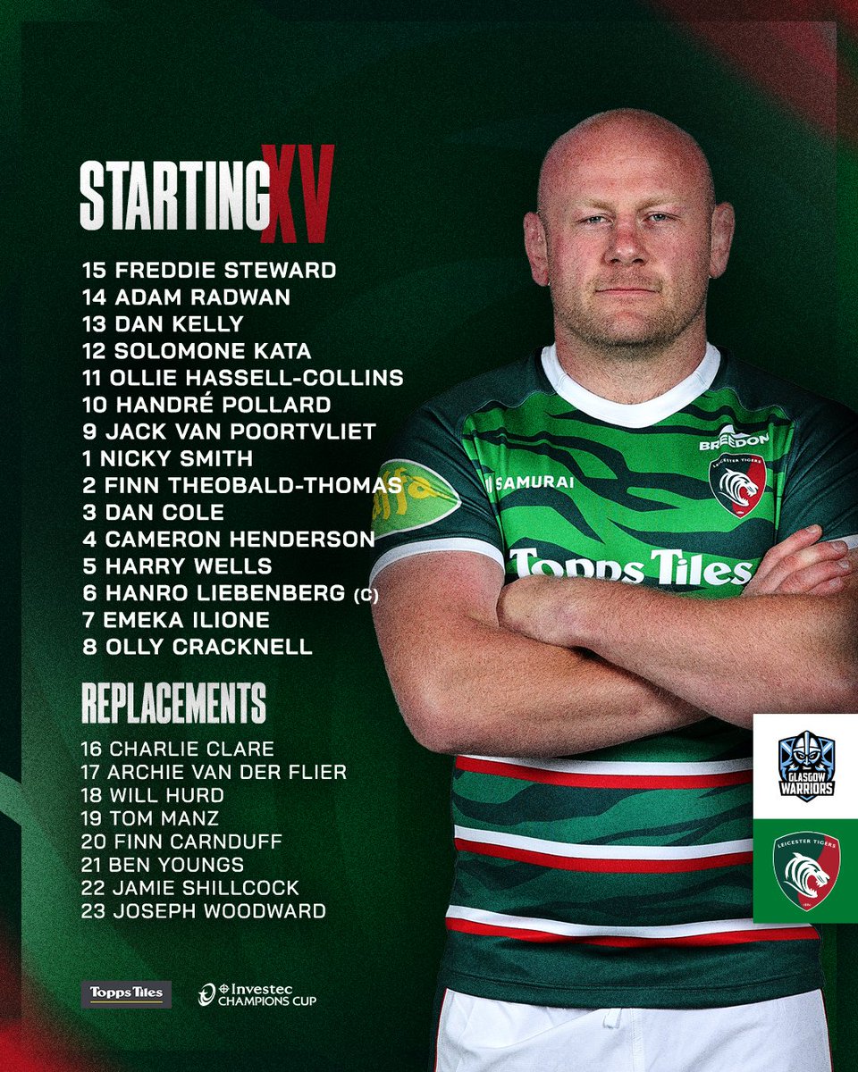 The side for Saturday night in Glasgow.

#COYT 🐯