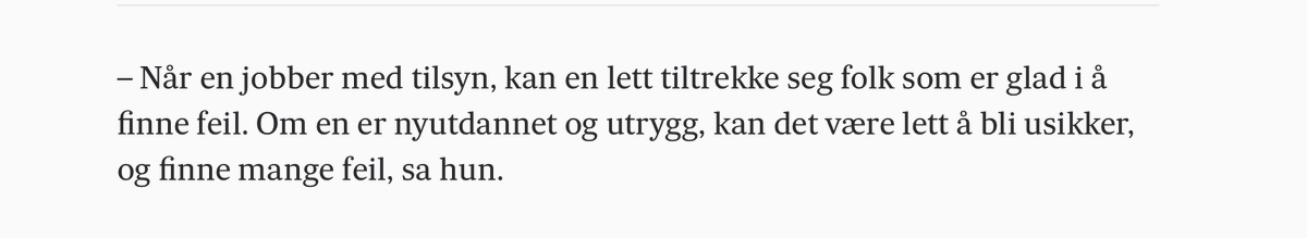 Pussig utspill. Mattilsynet har lett for å "tiltrekke seg folk som er glad i å finne feil" sier Mattilsynets egen adm dir og lover slappere tilsyn med lakseoppdretterne.
intrafish.no/politikk/matti…