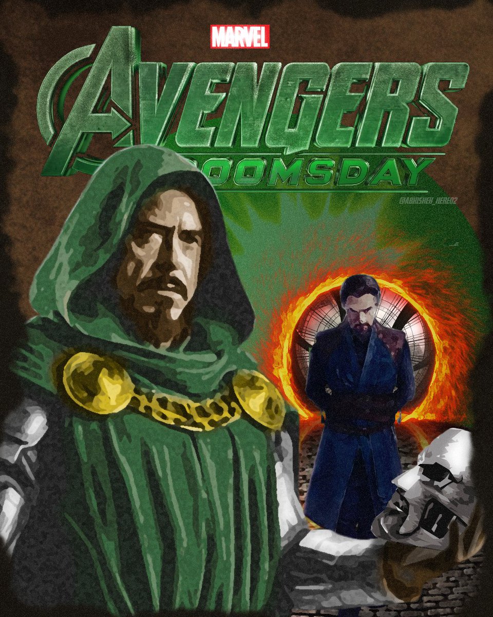 bitz_world's tweet photo. Avengers Doomsday Poster ft. @RobertDowneyJr (Doctor Doom) and @BenedictCumberB (Dr. Stephen Strange )
.
.
.
.
#AvengersDoomsday #DoctorDoom #RobertDowneyJr #doctorstrange #MarvelComics #marvel https://t.co/5Cc6lCERBu